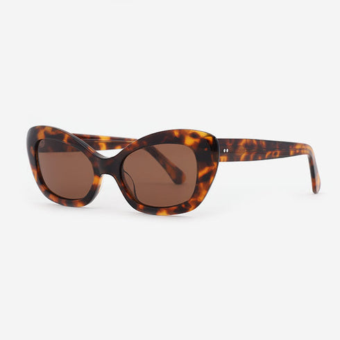 Squaure slightly cat eyed Acetate Women's Sunglasses 21A8087